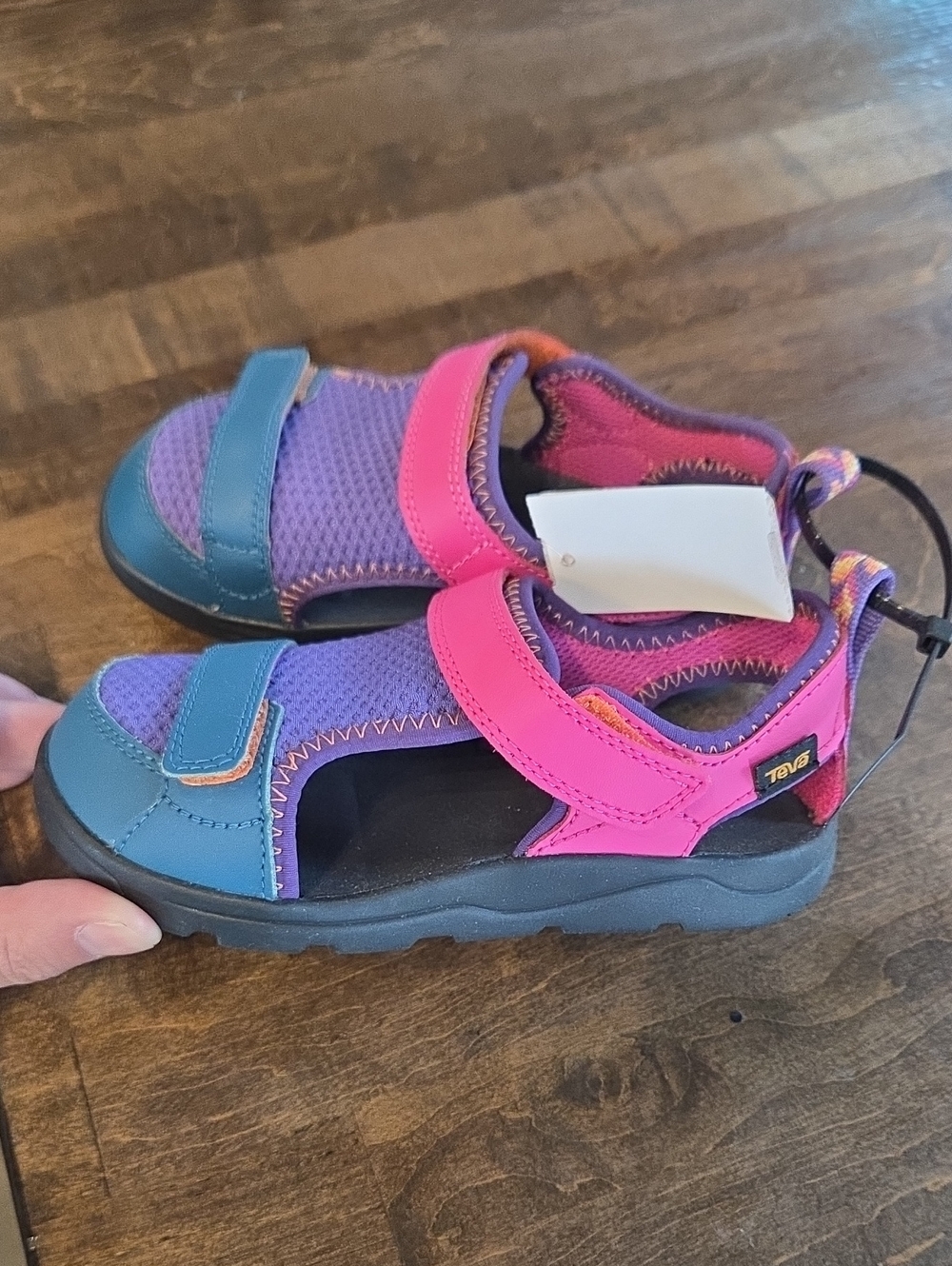 Teva Size 10 Toddler Girl's Pink, Purple & Teal Active Sandals NEW